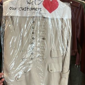 KAREN MILLEN CREAM MILITARY INSPIRED COAT